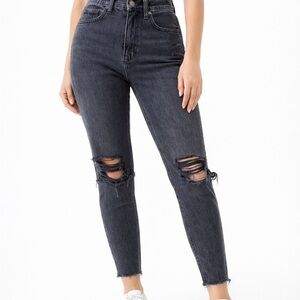 Abercrombie & Fitch Dark Gray “The Skinny High Rise” Ankle Jeans